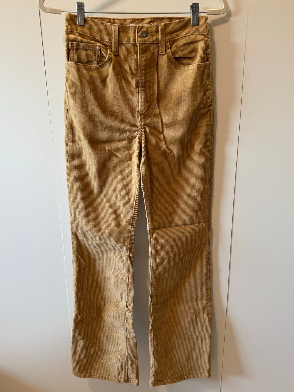 Levi’s Premium Women’s Khaki Ribcage Bootcut Corduroy Pants Size 27 x 31